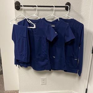 Grey’s Anatomy Navy scrub set with extra scrub top and jacket